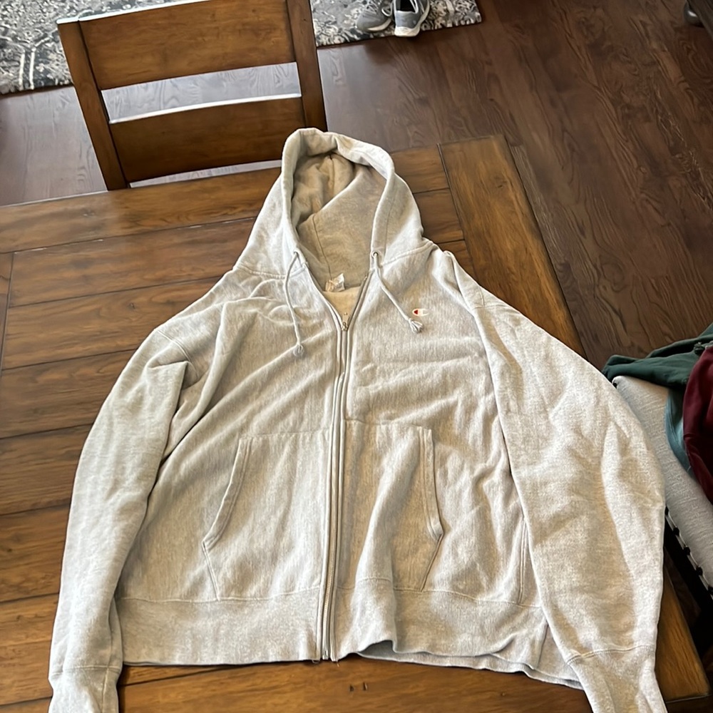 Champion Reverse Weave Gray Zip Up XXL Hoodie